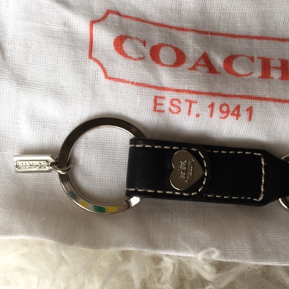 COACH Heart Keychain with Leather Key Fob - Picture 9 of 10